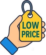 Imagene de una mano agarrando una etiqueta con el texto; Lower Price